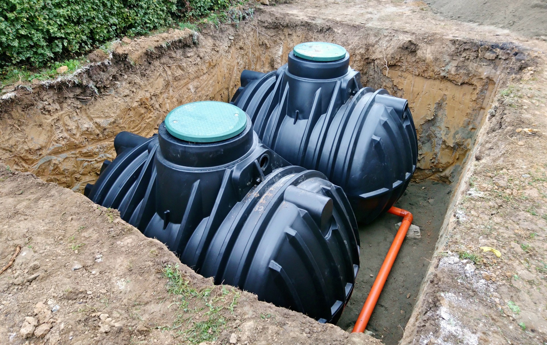 Underground rainwater storage tanks